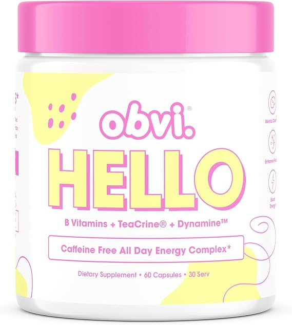 Obvi Hello, Daily Energy Supplement for Women, 60 Count, 30 Servings