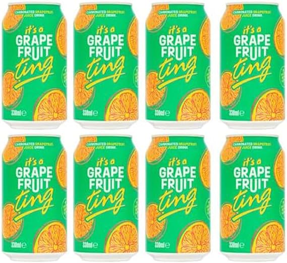 Ting Carbonated Grapefruit Beverage 8 x 330ml – Lightly Sparkling Refreshing Drink (Ting Grapefruit Crush 8 x 330Ml)