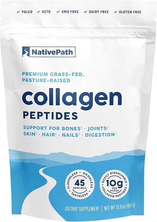 NativePath Collagen Peptides, Grass-Fed Type 1 & 3, 45 Servings