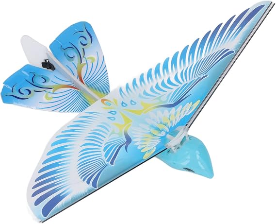 Bird Blue Pigeon, Flying RC Bird Toy for Kids. Indoor/Outdoor Remote Control Bionic Flapping Wings Helicopter (Blue)