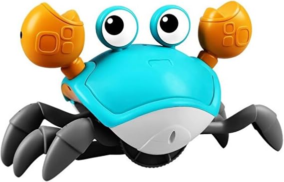 Giffy/Oyuncak Emeklemeye Yardımcı 3 Kademeli Hız Kapatıp Açılabilen Müzikli Sensörlü Dahili Şarjlı Yengeç Yatay Hareketli (MAVİ)