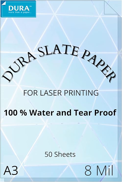 DURA Tear-proof Paper | White | A3 size | 200 GSM | 25 Sheets | For Digital Printing Purposes With Advanced Features & Longevity