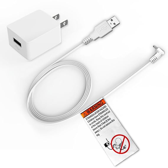 HelloBaby Official USB Baby Monitor Charger for HB6550/HB6560/HB30/HB40/HB6339, Hello Baby Monitor Power Cord Adapter for HB6550/HB6560, Portable Replacement USB Charging Cabel(Safety Certification)
