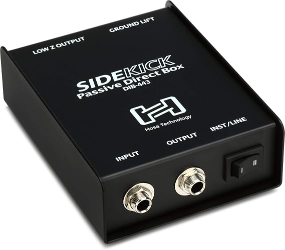 Hosa DIB-443 Sidekick Passive DI Box for Electric Guitar, Bass, Keyboard, Mixing Console
