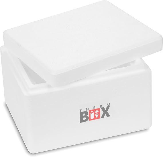 Polystyrene Box White Thermal Insulation Box Cooler/Heat-retaining Box 23.7 x 19.8 x 15.5 cm – 2.39 litre capacity.