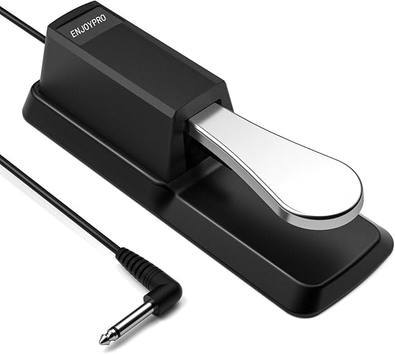 Sustain Pedal for Yamaha Keyboard, Piano Keyboard Pedal with Polarity Switch for Casio, MIDI, Roland Electronic Keyboards and Digital Pianos, 1/4 Inch Jack