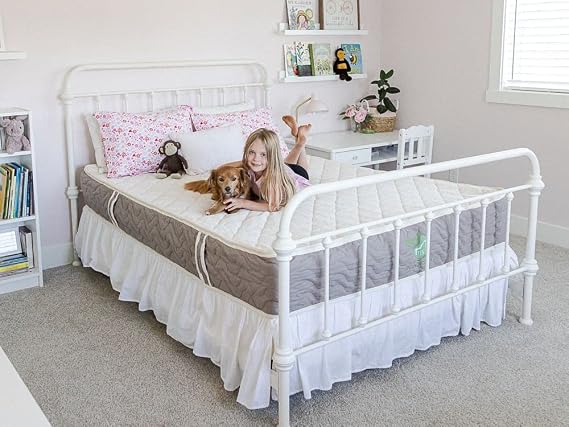 The Futon Shop EcoRest Max Latex Mattress Twin - Coconut Mattress with Quilted Wool Cover - Firm Mattress Perfect for Side Sleepers - A Bed Mattress As A Natural Mattress for A Healthy Sleep