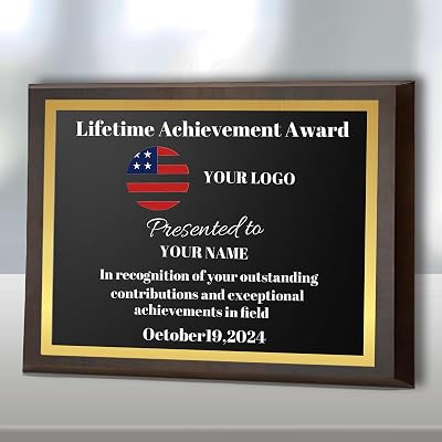 Custom Award Plaque Personalized Engraved Plaques for Retirement Employee Appreciation Volunteer Recognition Ideal for Teachers Students