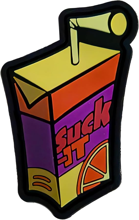 Suck It Juice Box PVC Morale Patch Funny Tactical Gear Accessory