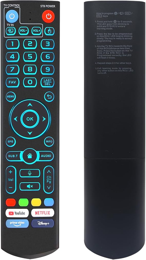 New Backlight V5 Pro Voice Remote Control Compatible with vSeeBox V1, V2, V3, V5 Pro, V6/V3 Plus, V6/V1 Max, Elite, Max Models