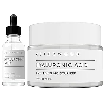 Asterwood Naturals Hyaluronic Acid Serum 1oz + Hyaluronic Acid Moisturizer