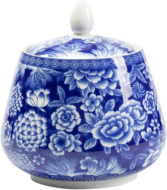 Ceramic Blue and white Sealed Coffee Food Storage Jar Canister with Lid