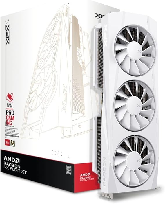 XFX AMD Radeon RX 9070 XT Quicksilver White Triple Fan 16GB GDDR6 PCIE 5.0 Graphics CA
