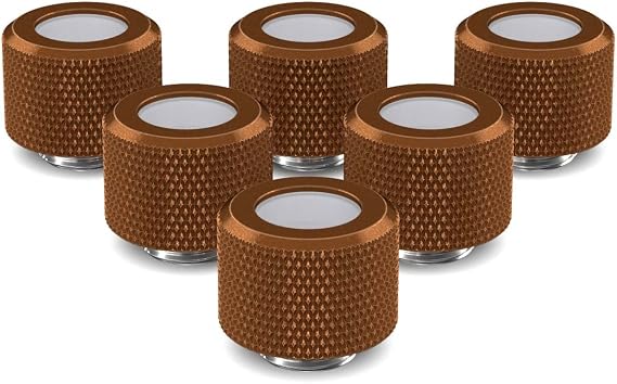 PrimoChill 12mm OD Rigid SX Fitting - 6 Pack - Copper