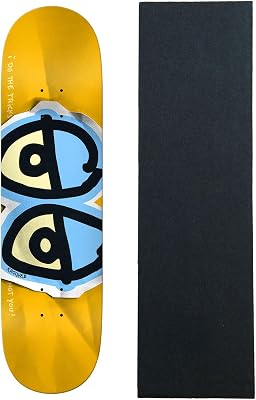 Krooked Skateboard Deck Basalt DBX Eyes 8.38 x 32.25 Gold with Grip