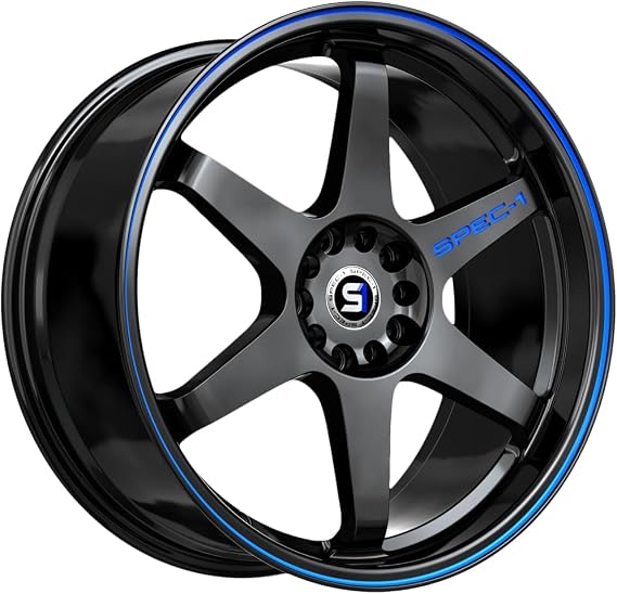 Spec-1 15x9 SPT-33 Gloss Black & Blue Line Wheel 4x100/4x4.5 (15mm)