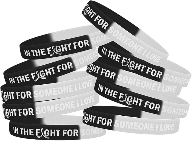 In the Fight for Someone I Love Silicone Wristband Bracelet for Cancer & Cause Awareness (10 Pack)