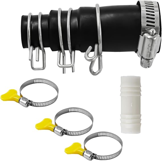 Garbage Disposal Dishwasher Connector Kit,Dishwasher Drain Hose Adapter Kit for Compatible with Insinkerator Garbage Disposals With 3 Hose Clamp and 3 Clamps