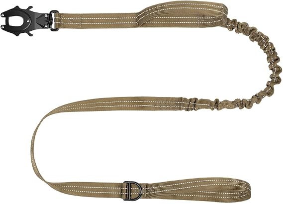 ICEFANG Tactical Dog Leash with Quick-Release Metal Clasp,Bungee-Dog Lead