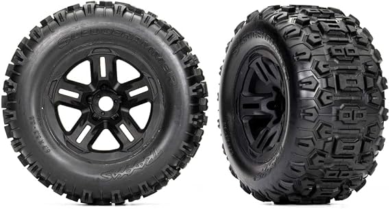 Traxxas Belted Sledgehammer Tires,Mounted., 95076
