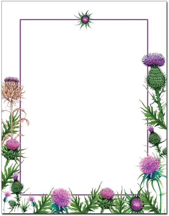 Colorful Thistles Letterhead Laser & Inkjet Printer Paper (100 Sheets)