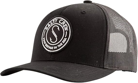 Salty Crew Men's Emblem Logo Retro Trucker Hat - Unisex Adjustable Baseball Hat for Adults - Premium Cotton
