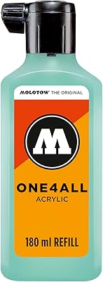 MOLOTOW ONE4ALL Acrylic Paint Refill ONE4ALL Paint Marker, Lago Blue Pastel, 180ml Bottle, 1 Each 692.020
