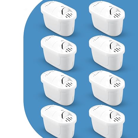 Purepro Su Arıtma Sürahi Filtresi (8 Adet Filtre) Jugg ve Brita Maxtra Pro ile Uyumlu
