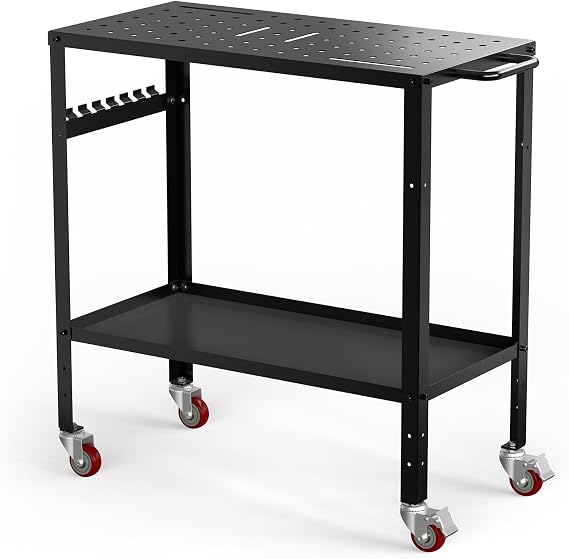 YESWELDER Welding Table Workbench 36x18 Inches 1200 lb Load Capacity | Hook Side Panel Handle Brake Wheels - Sturdy and Versatile Welding Table