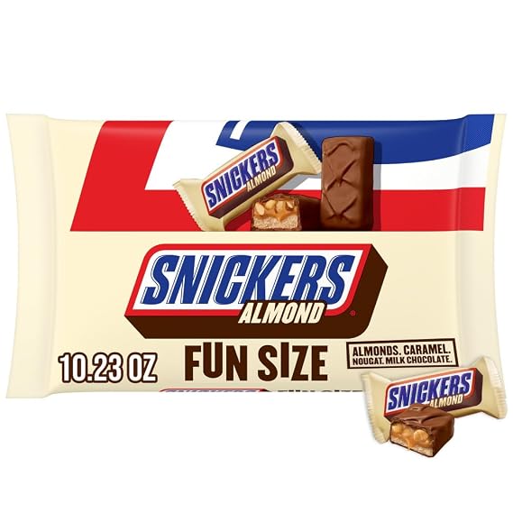 SNICKERS Almond Fun Size Chocolate Bars, Individually Wrapped, 10.23 oz