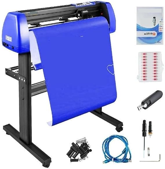 28 Inch Vinyl Plotter Sign Cutting Machine Software Signmaster Windows Compatible System 20 s LCD Black for Crafts for Beginners DIY