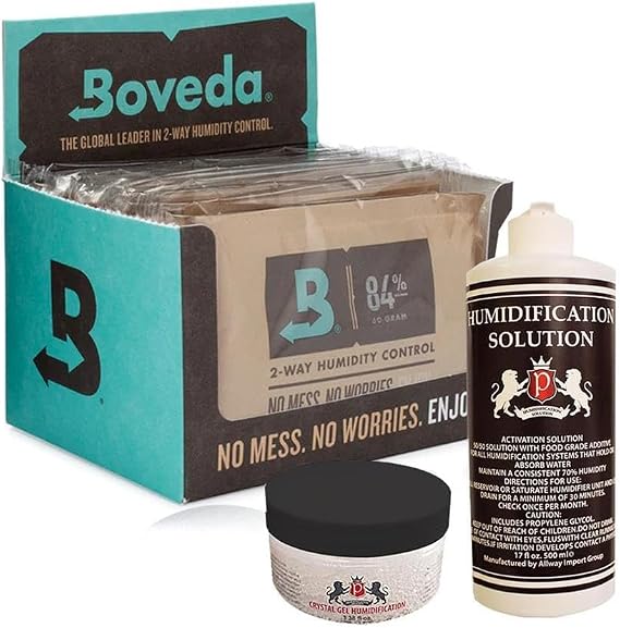 Boveda 84 60g Humidor Cigar Box Humidifier 12 Pack Pure Water and Gel Gift