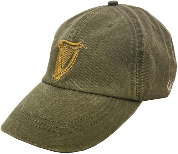 Guinness Harp Washed Baseball Cap- Bottle Green