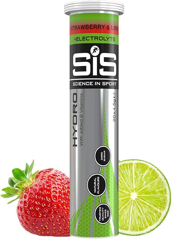 Science in Sport Hydro Electrolyte Tablets, Fast Hydration, Performance Electrolytes for Enhanced Hydration & Endurance Supplement for Running, Cycling, Triathlon, Strawberry & Lime 20 Tablets 1 Pack