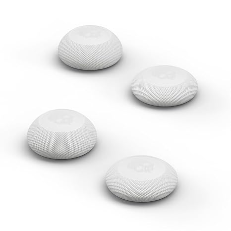 Skull & Co. Convex Thumb Grips Set: Skin, CQC Joystick Cap Analog Stick Cap for Nintendo Switch Pro Controller & PS5 / PS4 / Slim/Pro Controller- White, 2 Pairs (4pcs)