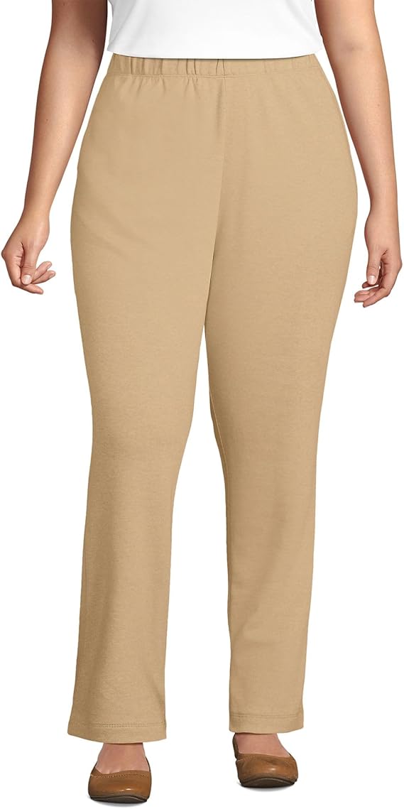 Lands' End Women's Cotton Knit Pull On Pants