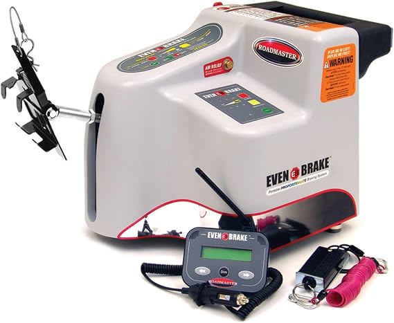 Roadmaster 9400 Even Brake Support Braking System with LED Monitor and Breakaway Emergency Braking System fits Any Towed Vehicle | Easy Installation | Completely Portable | Made in the USA