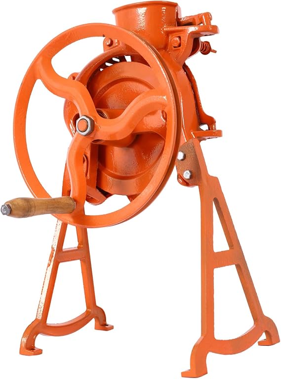 Manual Corn Sheller, Hand Crank Corn Thresher with Adjustable Size, Steel Heavy-Duty Corn Shelling Machine, Walnut Huller for Small Farm & Household Use Orange