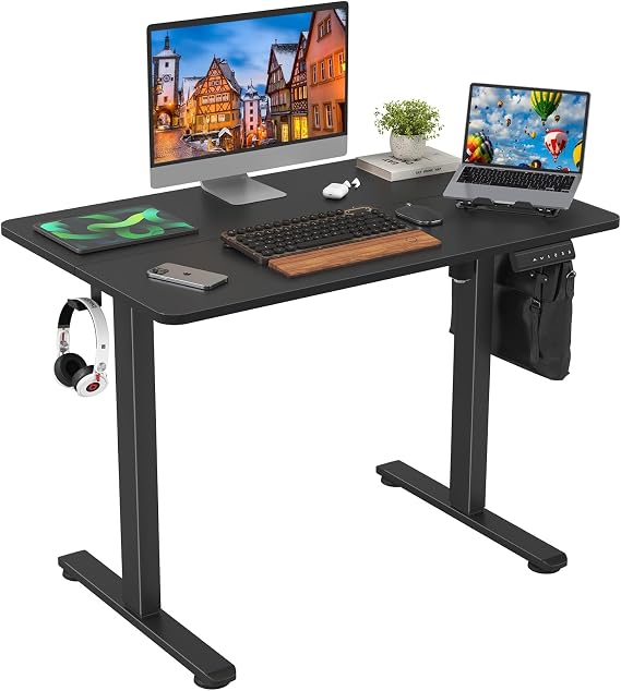 STARY Electric Standing Desk Adjustable Height Sit Stand Home Office Desk with Splice Board