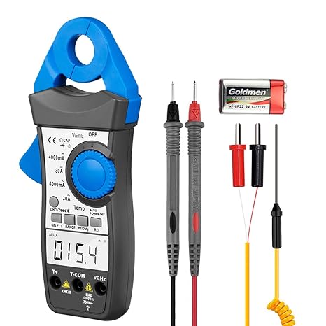 1mA Sensitive Digital Low Current Clamp Multimeter, AC/DC Current Voltage Resistance Clamp-on Multitester for Milliamps Test on Car Battery, HVAC (AIOMEST AI-870K)