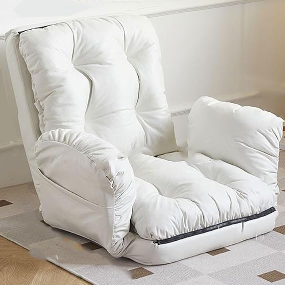 Folding Sofa Bed Convertible Sleeper Sofa Bed with Pillow Leather Folding Mattress Couch with Fixed-Shape Frame Floor Sofa Lounge Couch for Living Room Bedroom Lounge Studio Lazy Couch