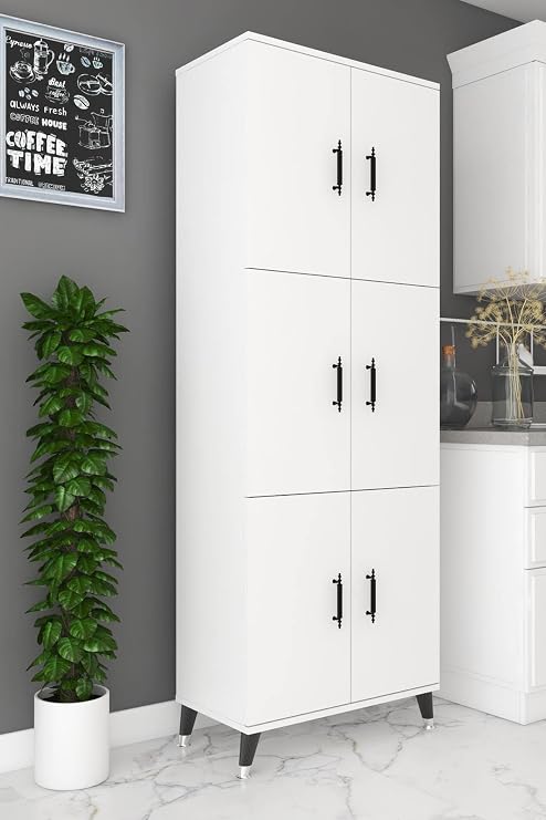 MOBİLYA Çok Amaçlı Kiler, Banyo, Ayakkabılık, Balkon Dolap Beyaz