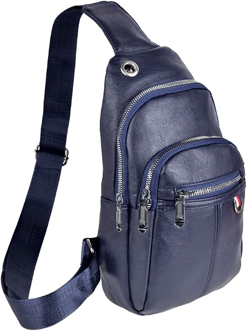 WESTEND Crossbody PU Leather Sling Bag with Adjustable Strap-Travel Small Daypack