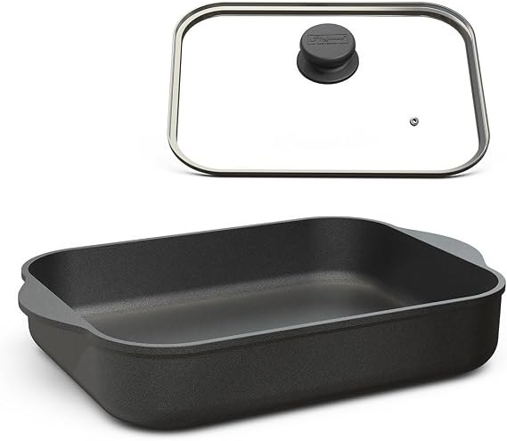 Casserole pan induction casserole pan square round cast aluminium lid glass lid roasting pan edge induction cooker suitable for ovens