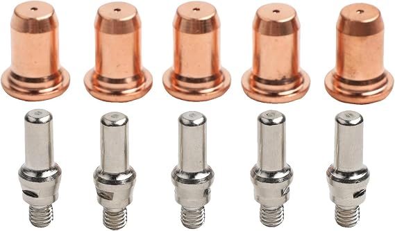 IPT 60 Consumables for Everlast for PowerPlasma 50S 60S Plasma - 10pcs Kit with .1mm Nozzle and Electrode, Compatible with PT-60 Torch, for PowerPro 205Si 256Si