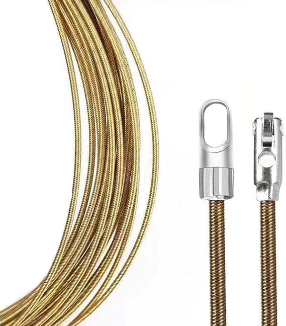 Universal Wire Lead Threading Device Tool, 5M Electrical Spring Wire Threader Fish Tape Fastener Cable Wire Puller Tool, Electrician Threading Device, Electrical Cable Threader Running Puller (A)
