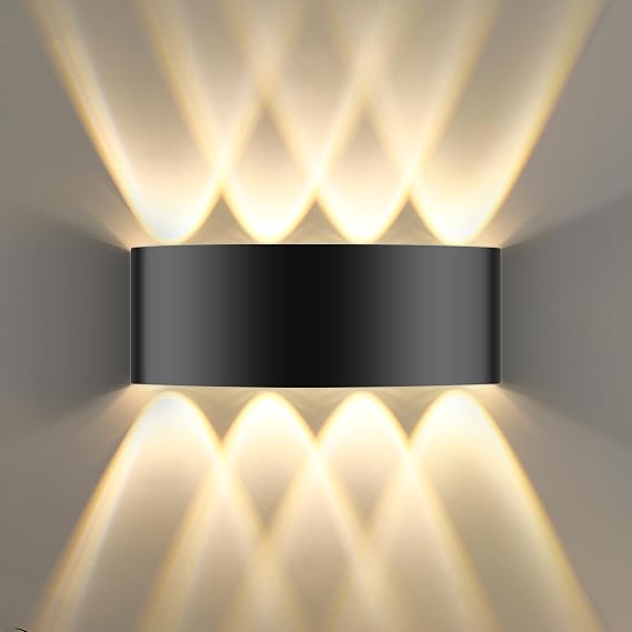 Oumida LED Wall Lights Indoor Modern Black Wall Wash Lights 8W 3000K IP65 LED Sconce Up and Down Wall Lamp for Living Room,Bedroom,Hallway (1 Pack) [Energy Class E]