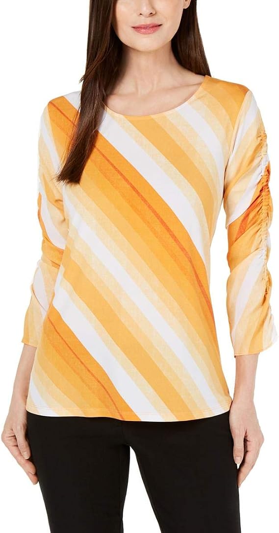 Ruched-Sleeve Top