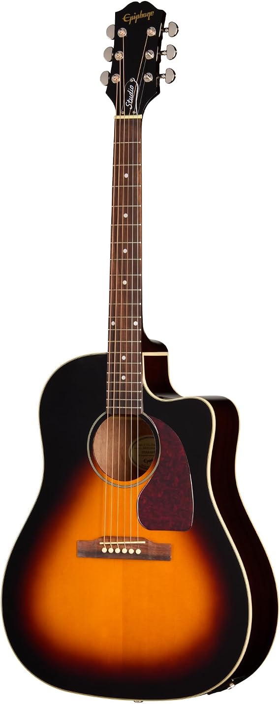 Epiphone J-45 Studio EC Acoustic Electric, Vintage Sunburst with Bag