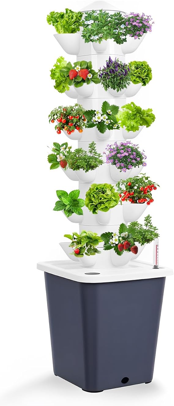 30 Pods Hydroponic Growing System, Indoor Tower Garden with Water Pump